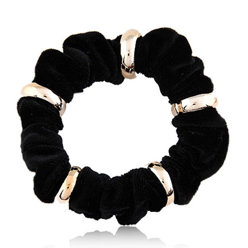 韩版时尚 金属<em>绒</em>布艺发绳扎<em>头发</em>饰发圈|韩国饰