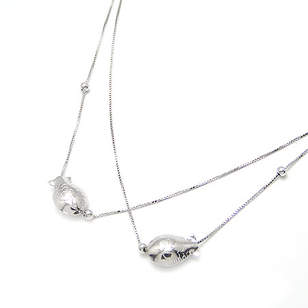 双鱼银项链|韩国饰品批发|欧美饰品批发|头饰批发|义乌饰品批发|外贸饰品批发